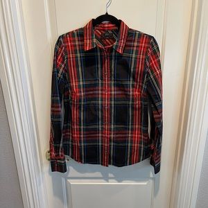 J. Crew Slim Stretch Perfect Holiday Tartan Stewart Plaid Shirt